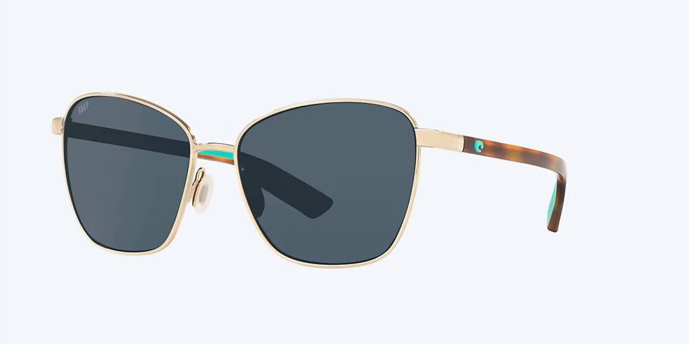 NEW COSTA DEL MAR unisex paloma shiny sunglasses in gold/gray